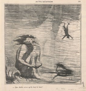 Wat doen ze daarboven! door Honoré Daumier