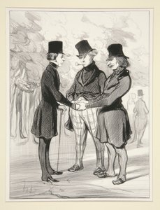 Wat een gelukkige ontmoeting door Honoré Daumier