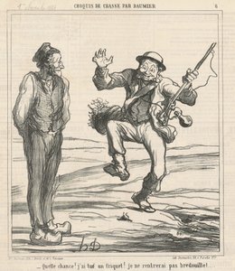 Wat een geluk! Ik heb een mus gedood! door Honoré Daumier