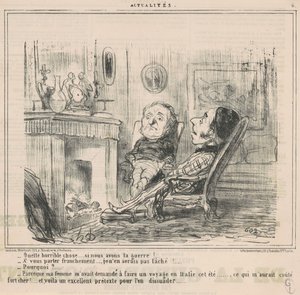 Wat een vreselijke zaak ... als we oorlog hebben! ... door Honoré Daumier