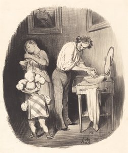 Wat is hij lief zo, Dodore... door Honoré Daumier