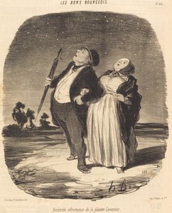 Mislukte zoektocht naar de planeet Leverrier door Honoré Daumier