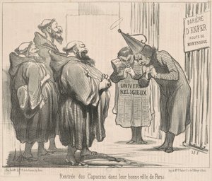 Terugkeer van de Kapucijnen in... Parijs door Honoré Daumier