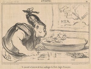 Se passant la fantaisie de faire naufrager ... door Honoré Daumier