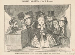 Als geduld verbannen was uit de rest... door Honoré Daumier