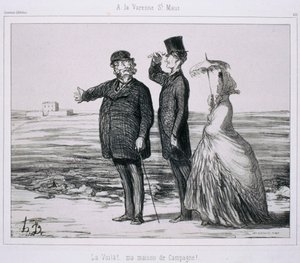 Herinnering aan Kunstenaars - In La Varenne-Saint-Maur door Honoré Daumier