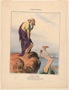 Telemaque et Mentor, plaat 29 uit de Histoire Ancienne door Honoré Daumier