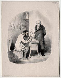 De Kunstenaars, plaat 2: Je moet me op deze manier een dag modelleren door Honoré Daumier