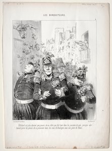 De Feestvierders, plaat 4: Rifolard is charmant als altijd... door Honoré Daumier