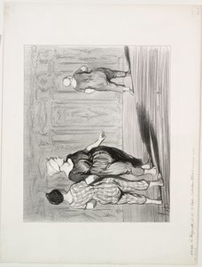 De Baadsters, plaat 15: Het is haar weer, een mooie mode, Madame Coquardeau! door Honoré Daumier