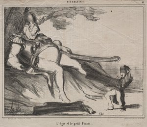 De Kozakken voor lachen plaat 61: De reus en zijn kleine Klein Duimpje, 1854 door Honoré Daumier