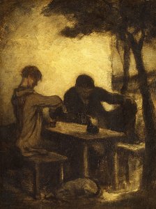 De drinkers, voor 1861 door Honoré Daumier