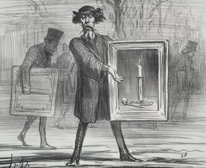 De tentoonstelling van 1859 (plaat 1): Ze hebben dit geweigerd, de onwetenden! door Honoré Daumier