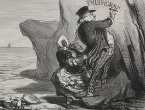 De goede burger (plaat 3): Ik wil een onvergankelijk monument achterlaten van ons bezoek aan deze klif... door Honoré Daumier