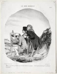 De goede bourgeois, plaat 23: Maar ja, mijn liefste, ik verzeker je dat deze heer aan het tekenen is...