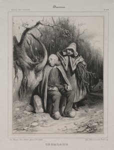 De Zieke, 1835 door Honoré Daumier