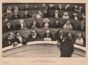 De Maandelijkse Vereniging plaat 18: De Wetgevende Buik door Honoré Daumier