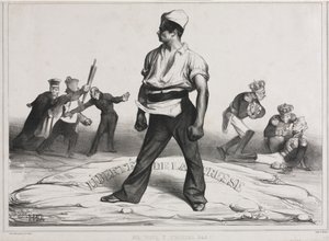 De maandelijkse associatie plaat 20: Bemoei je er niet mee!, 1834 door Honoré Daumier