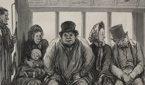 De Omnibus: Interieur van de Omnibus door Honoré Daumier