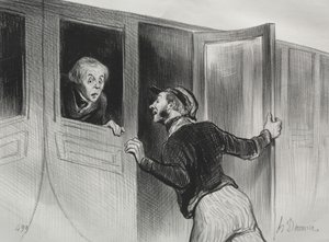 De Spoorwegen, plaat 11: Het Gevaar van Slapen tijdens een Reis door Honoré Daumier