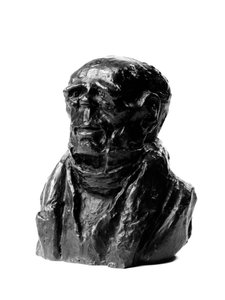 De bustes van de Celebrites du Juste Milieu. Karikatuur door Benjamin Delessert, industrieel en afgevaardigde. Het terminale tetu. Beeldhouwwerk door Honore Daumier, 19e eeuw