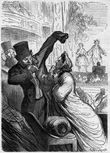 Het laatste vers. Cartoon door Honore Daumier (1808-1879). Gravure in 