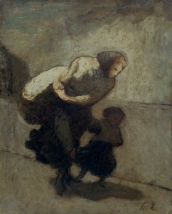 De zware last door Honoré Daumier