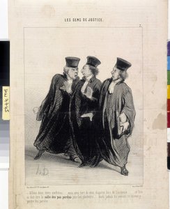 De mensen van justitie. Cartoon door Honore Daumier (1808-1879), 37,5x28. Uittreksel uit de krant Le Charivari, Musee des Beaux Arts, Palais Longchamp, Marseille door Honoré Daumier