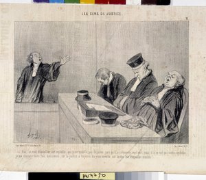 Het volk van justitie. Cartoon door Honore Daumier (1808-1879), uit de krant 
