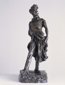 De ratapoil, een politieke cartoonist die de doodgraver van de Republiek vertegenwoordigt. Bronzen sculptuur met zand door Honore Daumier (1808-1879) door Honoré Daumier