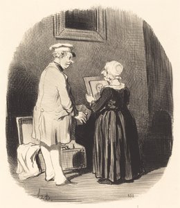 Hier, mijn vrouw, hier is mijn portret... door Honoré Daumier