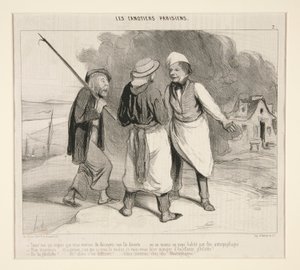 Tiens! moi qui croyais que nous venions de decouvrir une ile deserte door Honoré Daumier