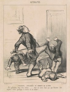 Altijd de invloed van het vredescongres... door Honoré Daumier