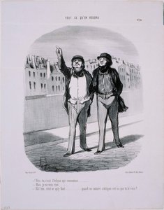 Wat we maar willen: Zie je, de eclips begint... door Honoré Daumier