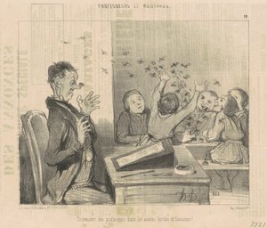 Trieste lot van professoren door Honoré Daumier