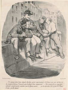 Je kent die dikke afgevaardigde aan de overkant goed... door Honoré Daumier