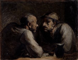 Twee drinkers door Honoré Daumier
