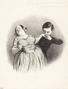 Een Galant Begin door Honoré Daumier