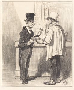 Een Verdediger... pratend... in zijn gebruikelijke kabinet door Honoré Daumier
