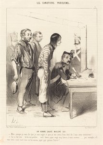 Een man gered ondanks zichzelf door Honoré Daumier