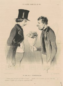 Een dag van de eerste voorstelling door Honoré Daumier