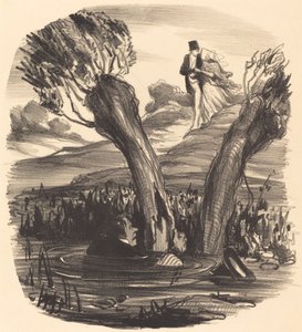 Een Man Verbrand door de Vlam van Jaloezie door Honoré Daumier