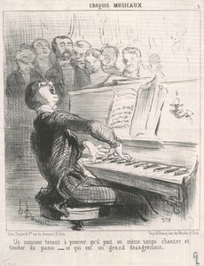 Een Heer die wil bewijzen dat hij kan... door Honoré Daumier
