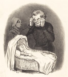 Een gelukkige vader door Honoré Daumier