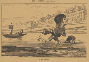 Een Verstoord Bad door Honoré Daumier