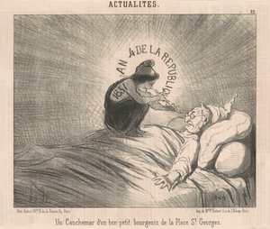 Een nachtmerrie van een...Bourgeois van de Place St. Georges door Honoré Daumier
