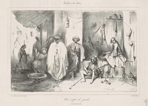 Een wachtpost geschilderd door Decamps door Honoré Daumier