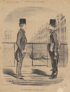 Een Man in Zijn Kleine Schoentjes door Honoré Daumier