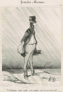 Een man zonder onderdak door Honoré Daumier