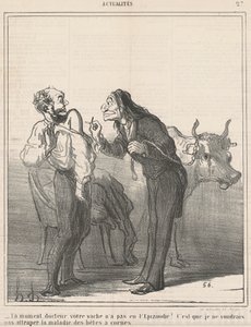 Een moment... heeft uw koe de epizoötie niet gehad?... door Honoré Daumier